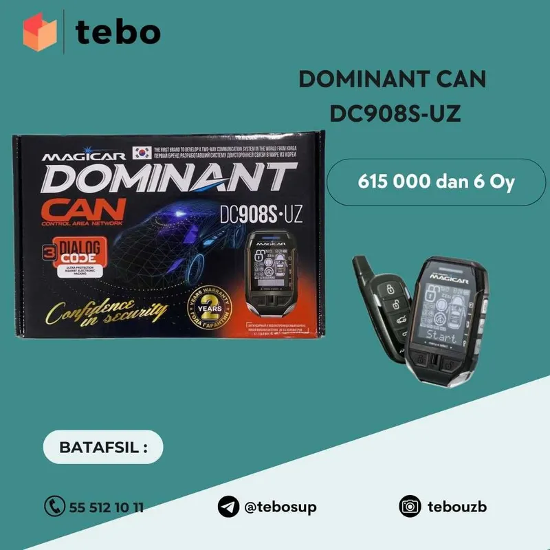 Автосигнализация Magicar Dominant DC908UZ muddatli to'lovga
