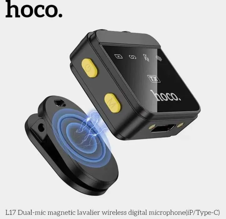 Hoco L17 simsiz mikrofon Type-C Lightning 2 dona petlichka — фото 1