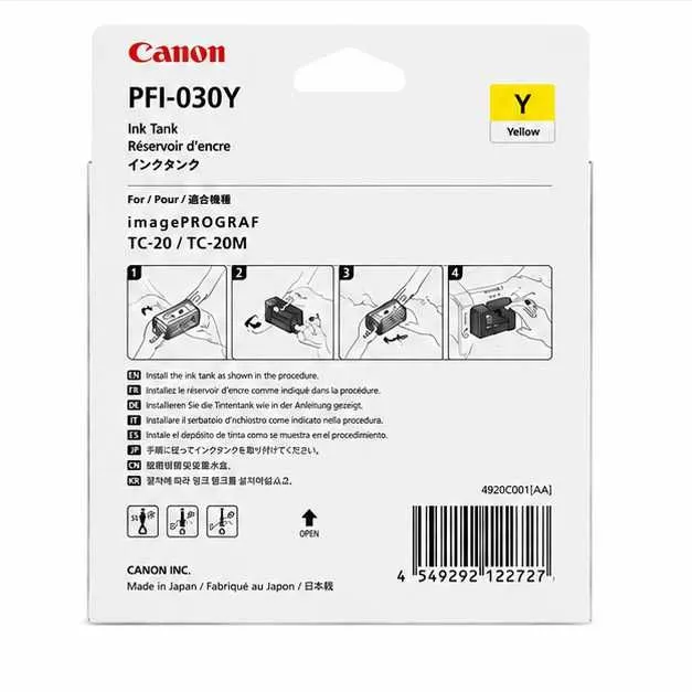 ! Картридж Canon PFI-030Y Yellow для imagePROGRAF TC-20 и TC-20M — фото 2