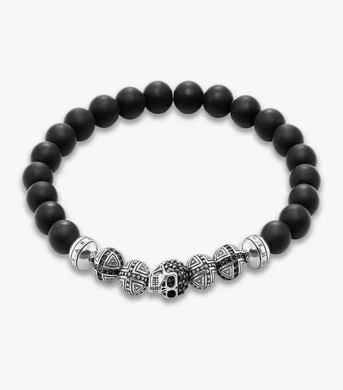 Браслет из серебра и обсидиана Thomas Sabo