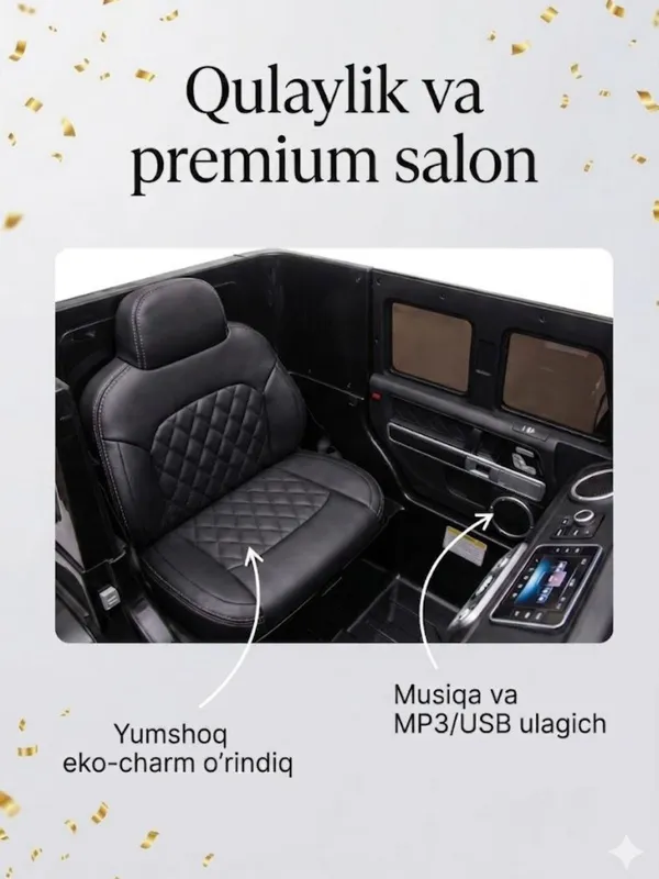 Bolalar elektromobil Mercedes G-class Gelandewagen — фото 3