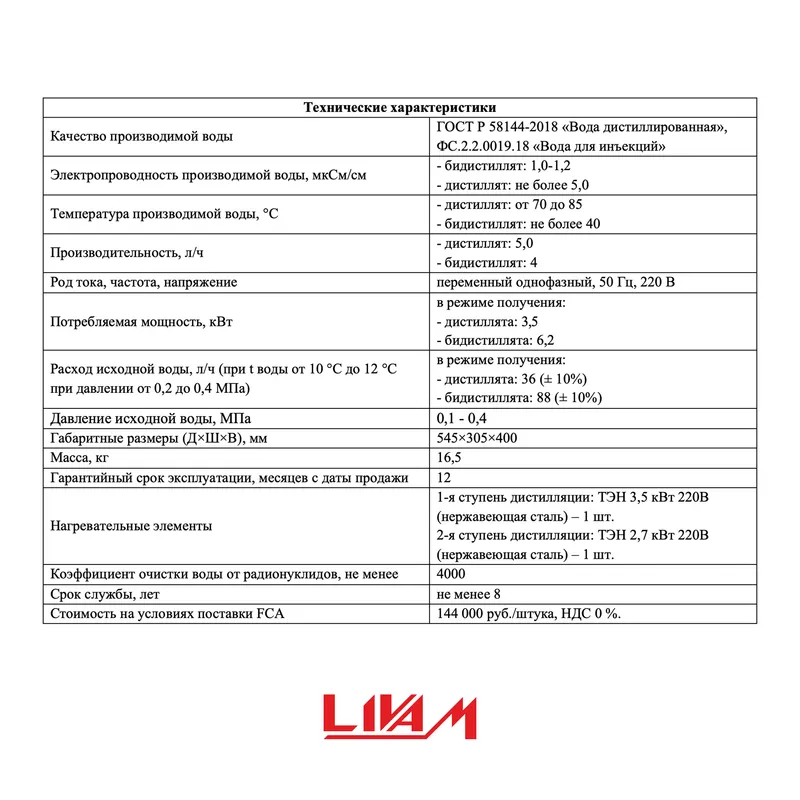 Бидистиллятор лабораторный БЭ-4 «Ливам» 2