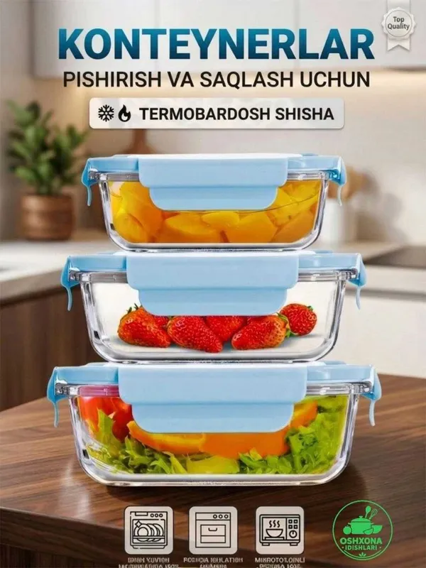 Ovqat idish,shishali tushlik idish.Стеклянный контейнер для еды.