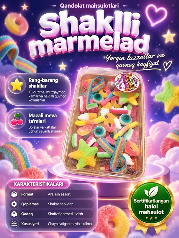 Candy байрам бир қадоқда! мармеладлар тўплами 2 Candy байрам бир қадоқда! мармеладлар тўплами 2