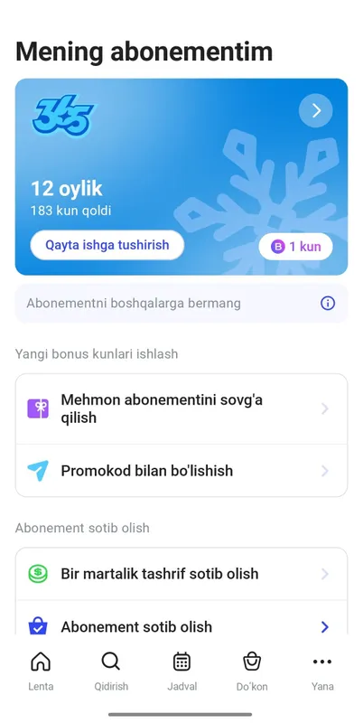 1FIT abonoment 6oylik