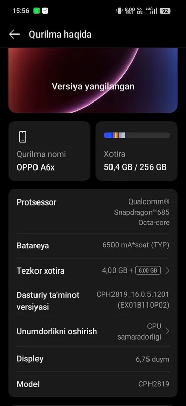 Oppo A6x. 4+8/256 2