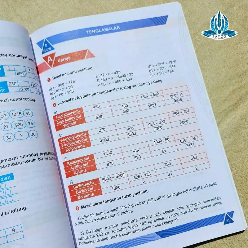 Matematikani oson o'rganing 4-sinflar uchun. 3 Matematikani oson o'rganing 4-sinflar uchun. 3