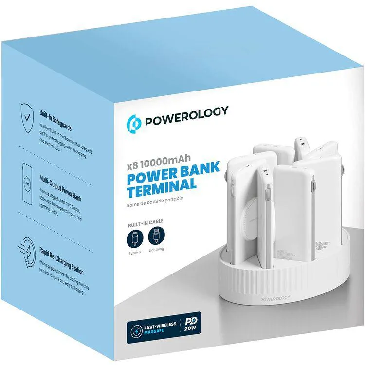 Powerology 8in1 station 10000mAh PD 100W QC wireless, Power Bank (8 шт) — фото 1