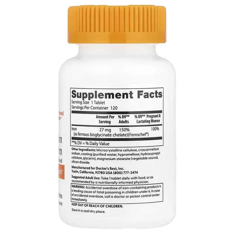 Doctor's Doctors Best High Absorption Iron железо temir — фото 1
