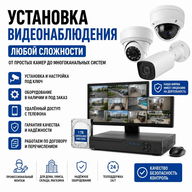 Установка видеонаблюдения | Kamera o‘rna