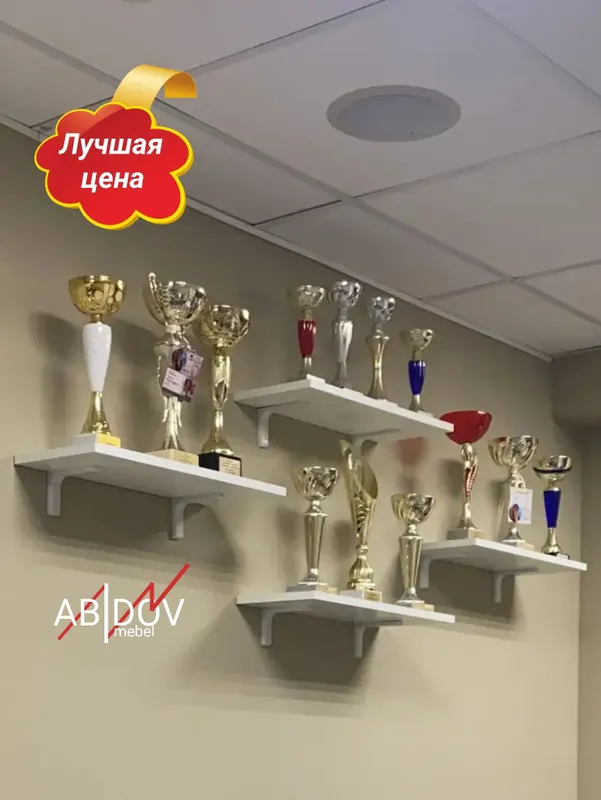 Прямые подвесные мебельньные полочки . В комплекте железный уголник. — фото 3