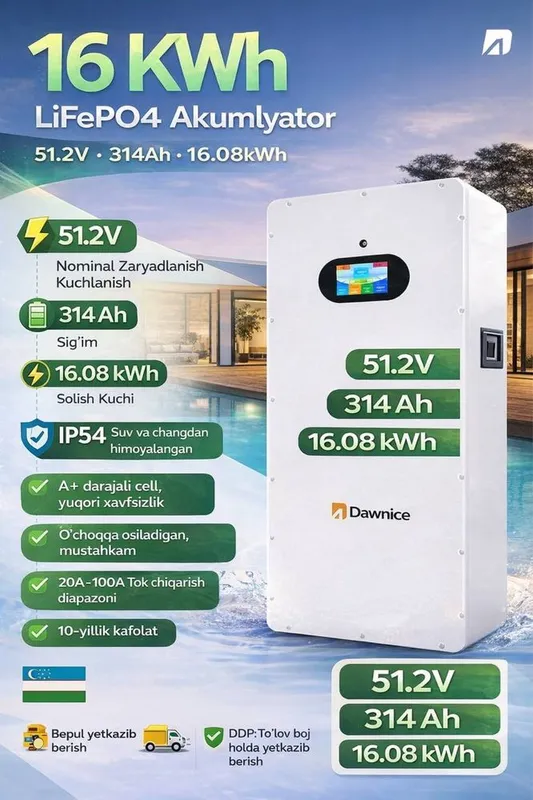 Dawnice 16.08 kWh akumlyatori