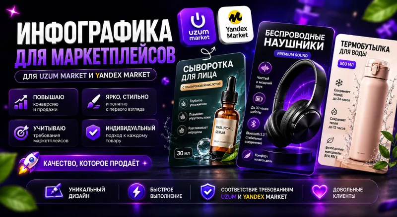 Сделаю инфографику для Uzum Market и Yandex
