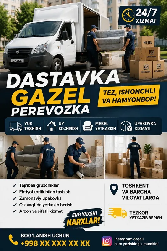 Dastavka gazel Perevozka