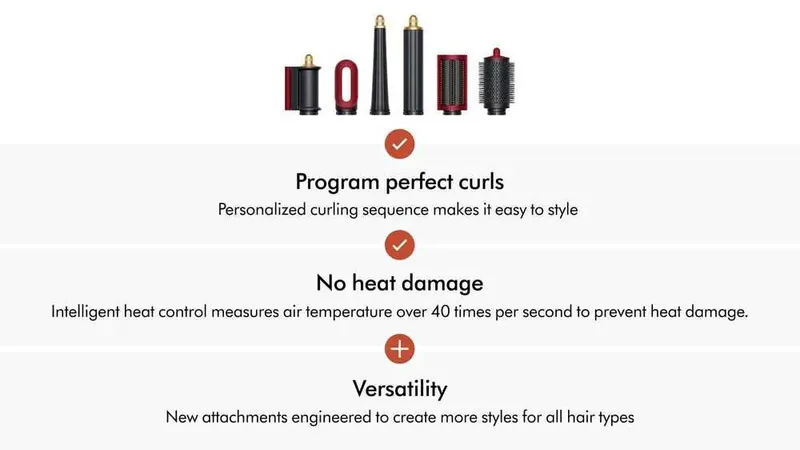 Dyson Airwrap™ ID HS08 Complete Long (Red Velvet / Gold) Бесплатная д — фото 5