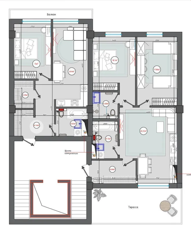 5 xonali kvartira, 170 m2, Yakkasaroy 3 5 xonali kvartira, 170 m2, Yakkasaroy 3
