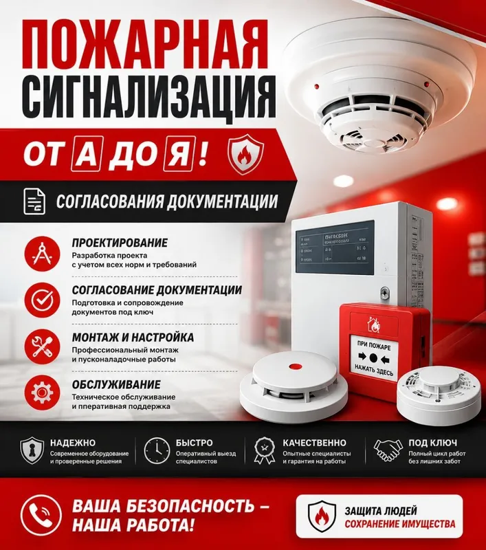 Пожарная сигнализация Монтаж и установка Пожарная сигнализация от А до — фото 1