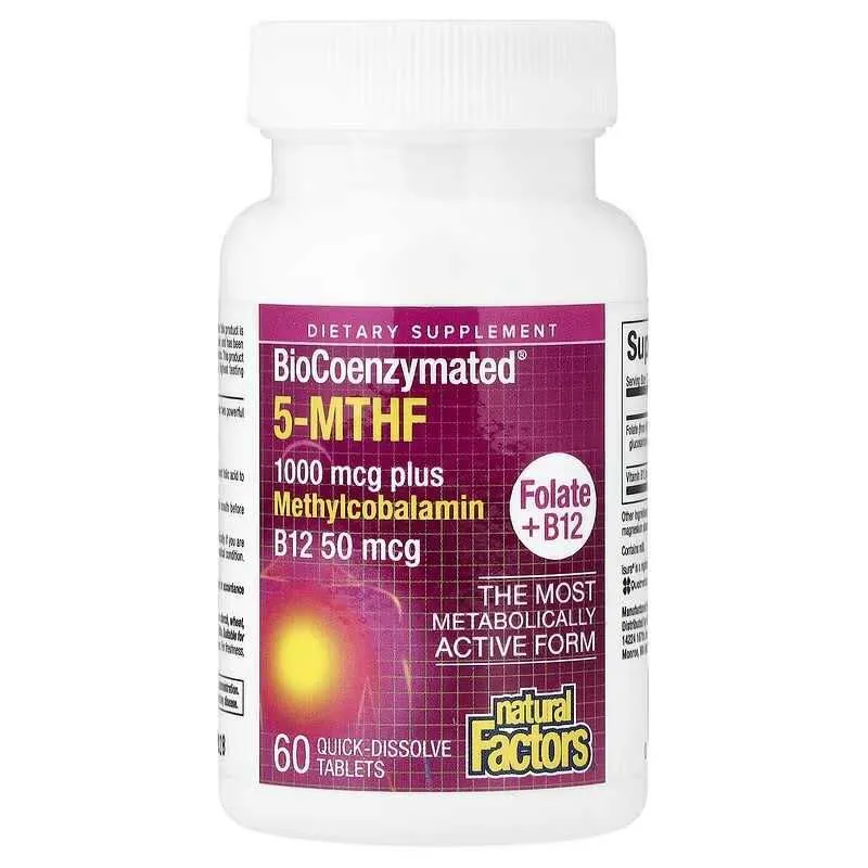 Natural Factors BioCoenzymated 5-MTHF Folate B12 фолат и B12 4 Natural Factors BioCoenzymated 5-MTHF Folate B12 фолат и B12 4