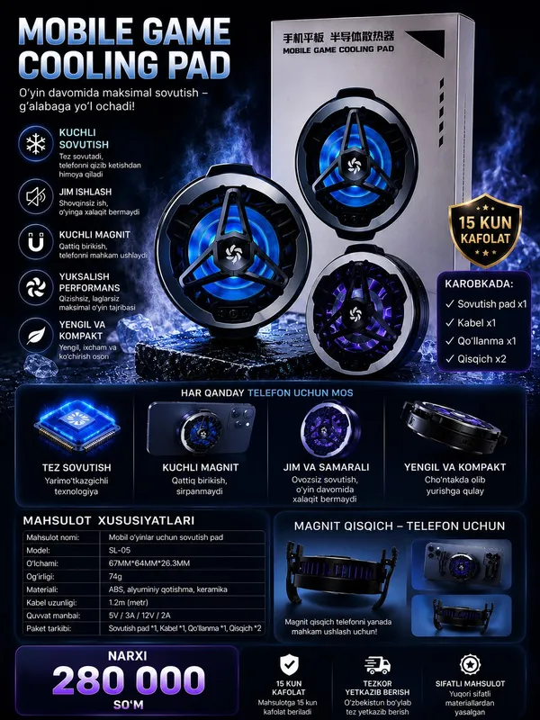 Gamerlar uchun sovutuvchi RGB cooller -15 + lingt Gamerlar uchun sovutuvchi RGB cooller -15 + lingt