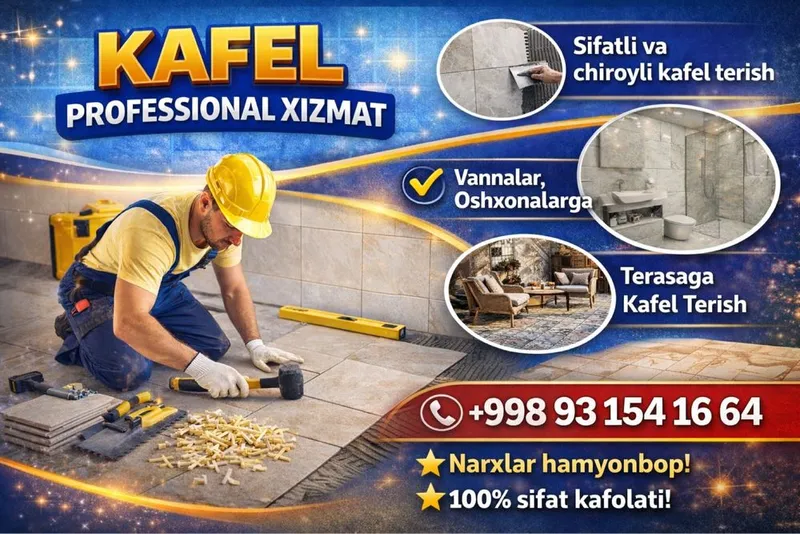 Kafel terish xizmati 24/7 Кафел териш хизмати 24/7