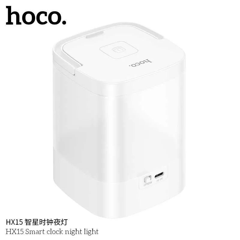 Hoco HX15 Smart Ночник с часами и регулировкой света — фото 6