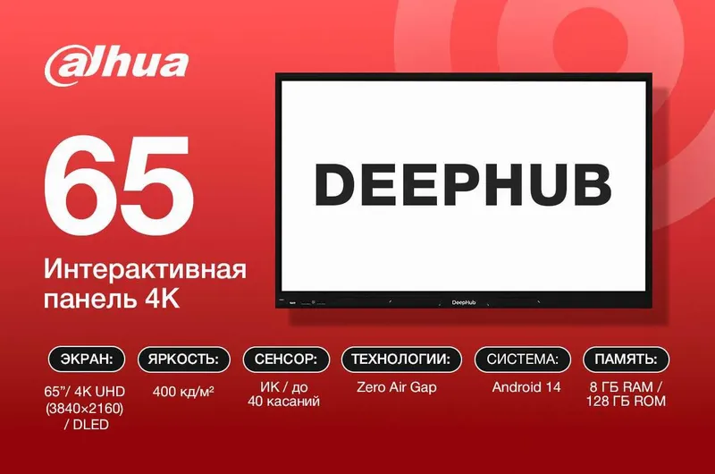 Интерактивная панель 65 75 86 дюймов Dahua-DeepHub