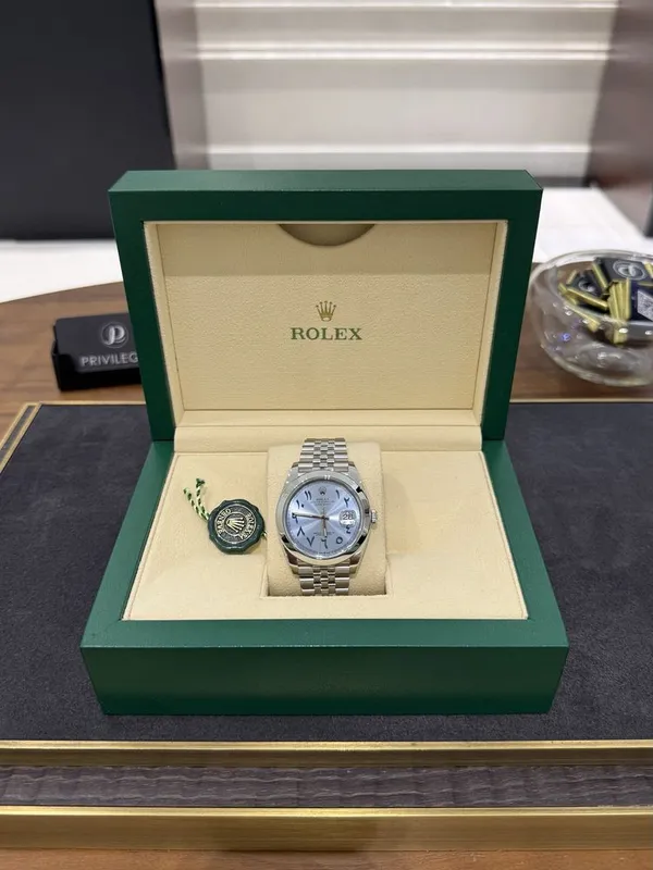 Rolex Datejust 41mm Steel Ice Blue Arabic Dial Custom 126300 — фото 5