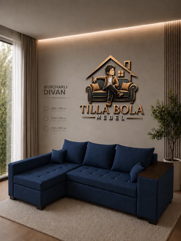 Ishlab chiqaruvchidan burchakli yoyiladigan divan 8