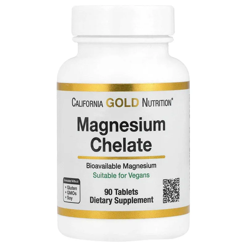 California Gold Nutrition, Хелат магния, 210 мг, 90 таблеток