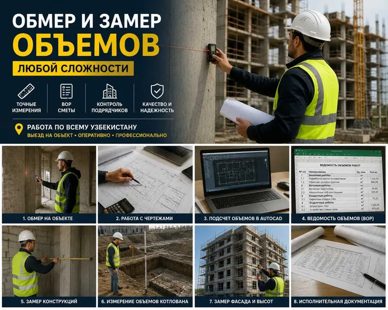 Профессиональный обмер объемов любых строительных работ Профессиональный обмер объемов любых строительных работ