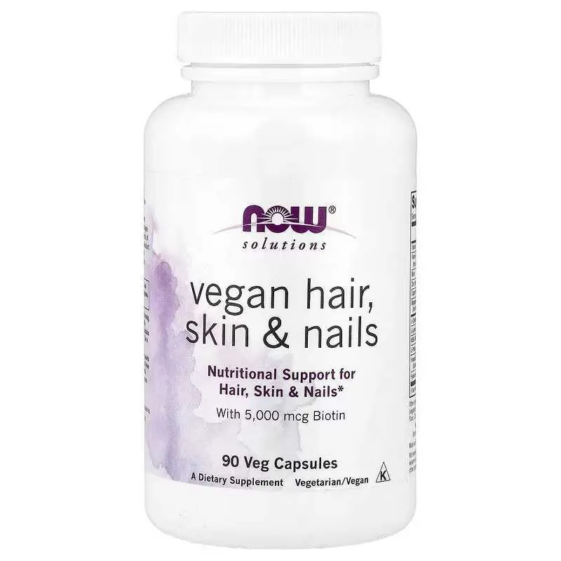 NOW Foods Vegan Hair Skin Nails для здоровья волос, кожи и ногтей — фото 1