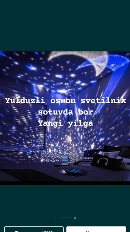 Optim:Svetilnik,proektor,nachnik osmon oy yulduzli (detskiy xona 3D) 2 Optim:Svetilnik,proektor,nachnik osmon oy yulduzli (detskiy xona 3D) 2
