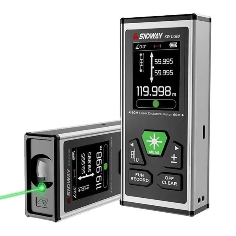 Dual Laser Distance Meter SW‑DG60 — 2 ta 1: Lazerli masofa o‘lchagich