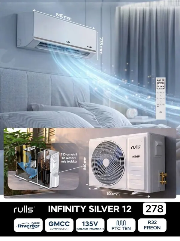Кондиционер Ziffler Rulls 12.18.24 Full DC Invertor R32 3