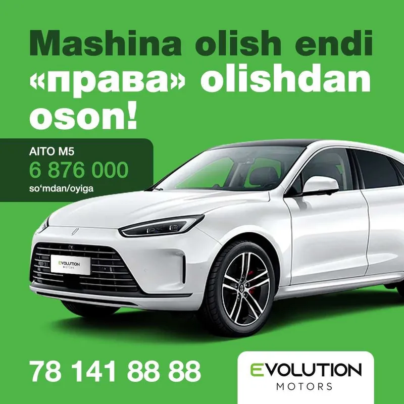 AITO M5 24 oyga 0% ustama bilan oyiga 13,7 mln so'mdan!