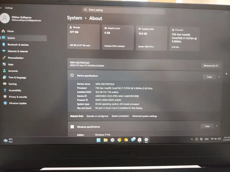 Asus Tuf Dash F15 — фото 4