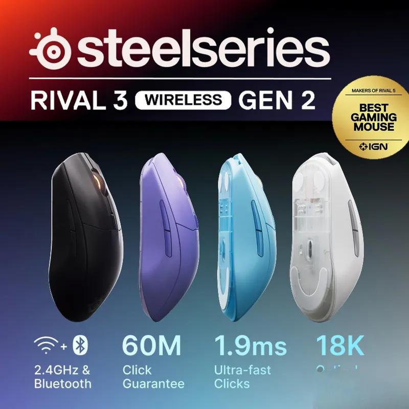 Steelseries Rival 3 Gen2 Wireless — simsiz sichqoncha 1 Steelseries Rival 3 Gen2 Wireless — simsiz sichqoncha 1