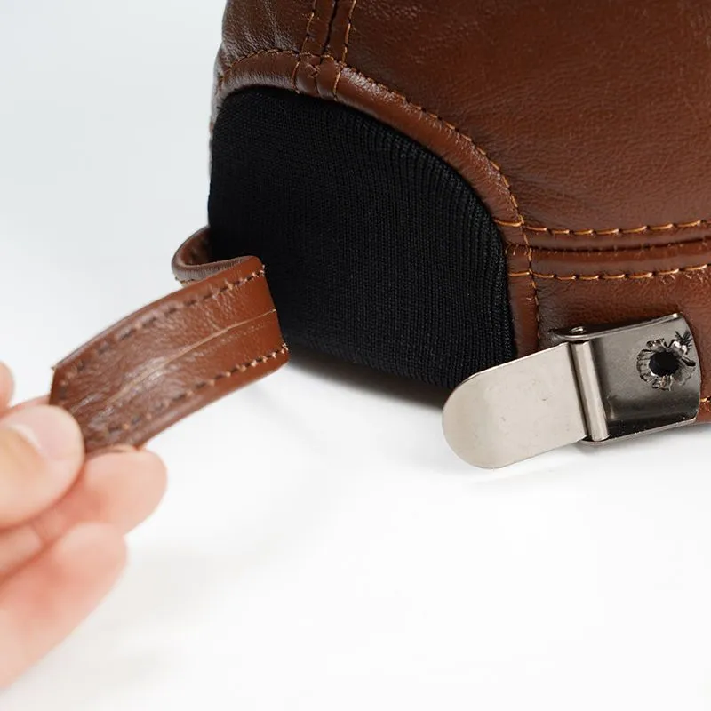 100% tabiiy charmdan tayyorlangan Jeep erkaklar kepkasi 8