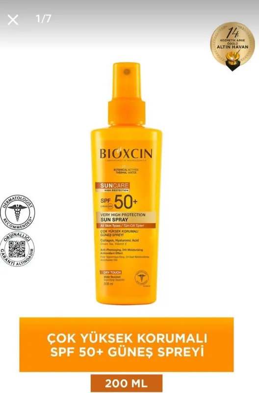 Bioxcin SunCare SPF 50+ Солнцезащитный спрей 200 мл (Турция) 8