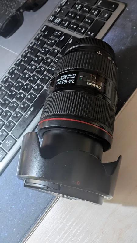 Canon EF 24-105mm f/4L IS II USM + adapter + filtr 2 Canon EF 24-105mm f/4L IS II USM + adapter + filtr 2