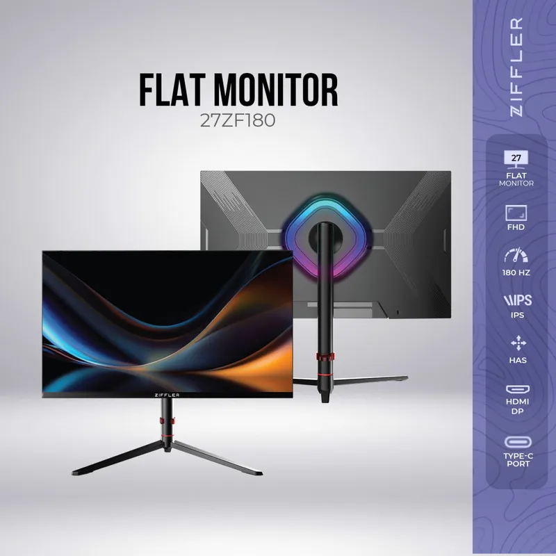 ZIFFLER 27ZF180 180hz RGB has stand