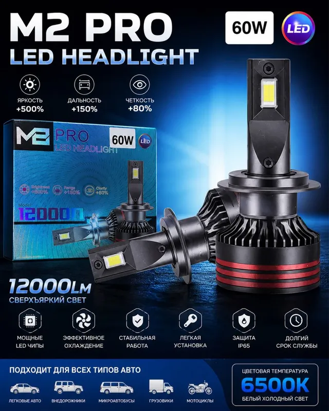Led H7 . Led H4 . Avto led . Avtomobillar uchun chiroqlar . Ledlar — фото 3