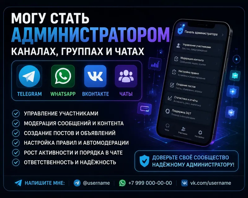 Могу стать администратором каналов, групп и чатов — фото 1
