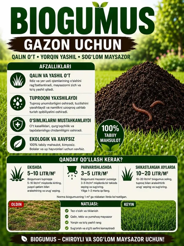 BIOGUMUS – bog‘ va tomorqa uchun tabiiy organik o‘g‘it — фото 3