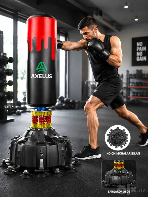 Mishok AXELUS boks qopi — 185 × 60 sm narxlar kilshilgan holda 6 Mishok AXELUS boks qopi — 185 × 60 sm narxlar kilshilgan holda 6