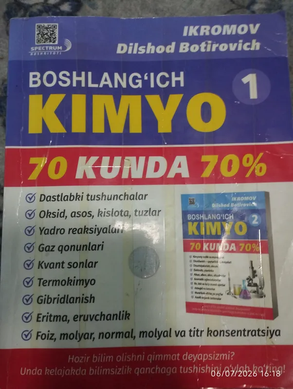 70kunda 70% yangi kitob hali ishlatilmagan