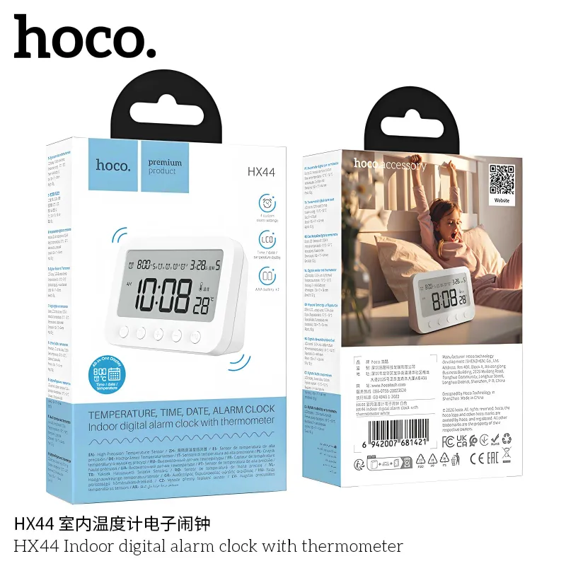 Hoco HX44 Электронный будильник с термометром и LCD-дисплеем 8 Hoco HX44 Электронный будильник с термометром и LCD-дисплеем 8