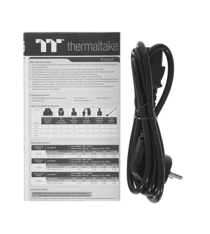 Блок питания 650w gold thermaltake toughpower gf1 — фото 1