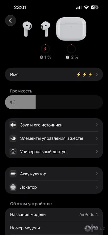 Original AirPods 4 — o‘ng quloqchin + keys + quti 5 Original AirPods 4 — o‘ng quloqchin + keys + quti 5