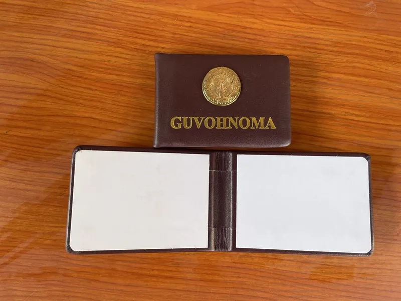 Guvohnoma Гувохнома Удостоверение